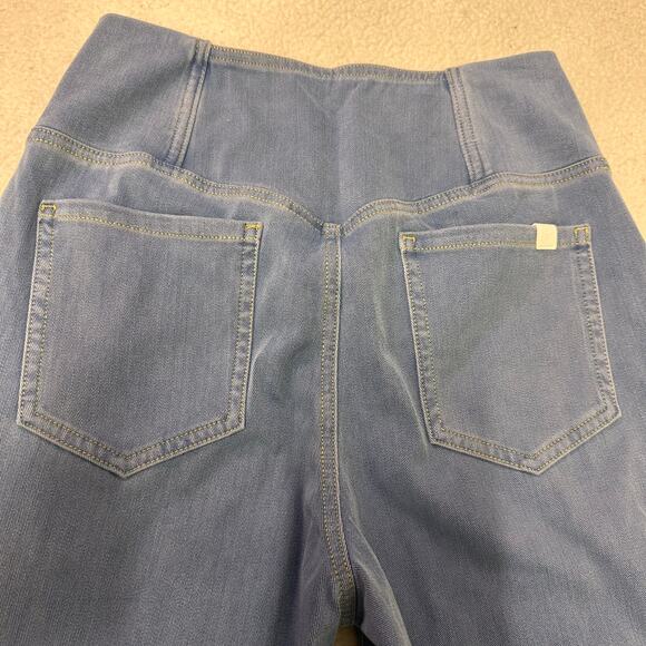 Halara Flex Denim High Rise Flare Jeans Stretch Pull On Blue Size Small - Picture 6 of 11